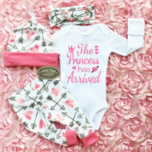 Load image into Gallery viewer, The Princess Has Arrived Romper and Pant Set - Little JQube
