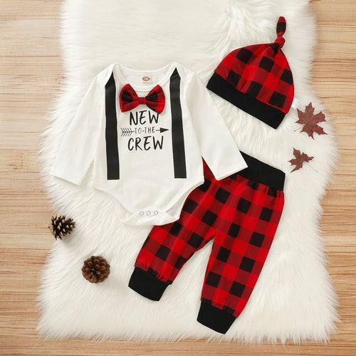 Long sleeve personalized fake bow tie Romper pants - Little JQube