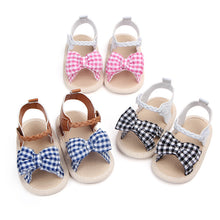 Load image into Gallery viewer, Baby Girl Bowknot Plaid Sandals - Little JQube
