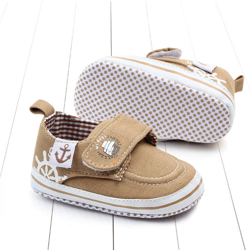 Anchor Pattern Velcro Baby Shoes - Little JQube
