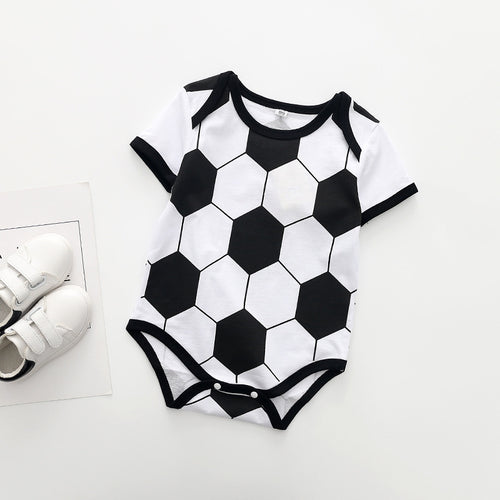 Short-Sleeved Soccer Print Onesie - Little JQube