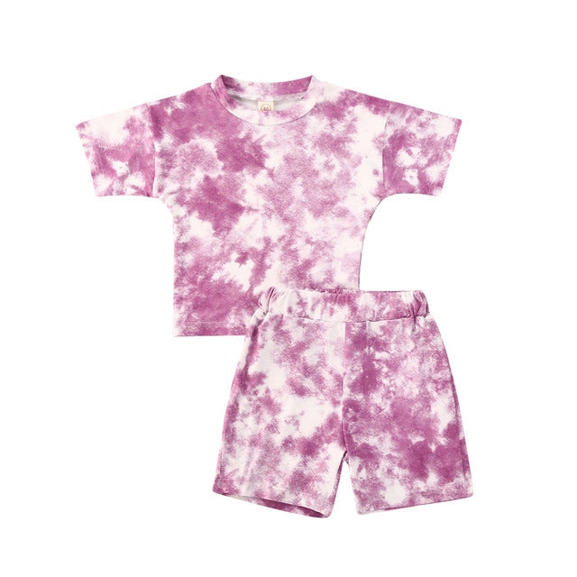 2PCS TIE-DYE SHORT-SLEEVED Clothing Set - Little JQube