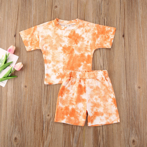 2PCS TIE-DYE SHORT-SLEEVED Clothing Set - Little JQube