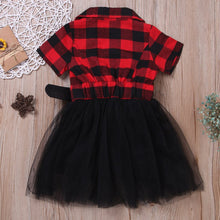 Load image into Gallery viewer, Girls Plaid Print Dress with Belt - Little JQube
