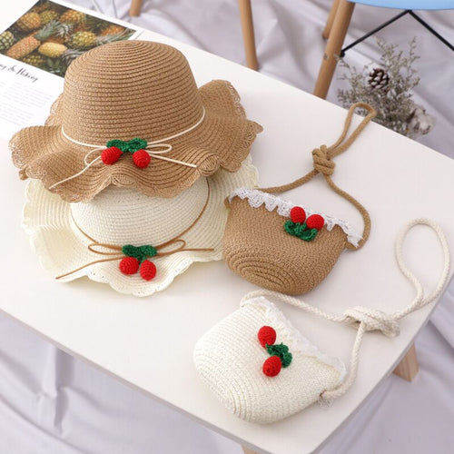 Beach Strawberry Hat with Bag Set - Little JQube