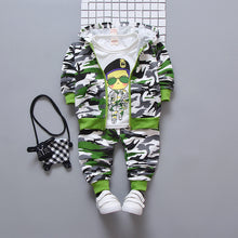 Load image into Gallery viewer, 3 PCS Camouflage Print Hooded Clothing Set - Little JQube
