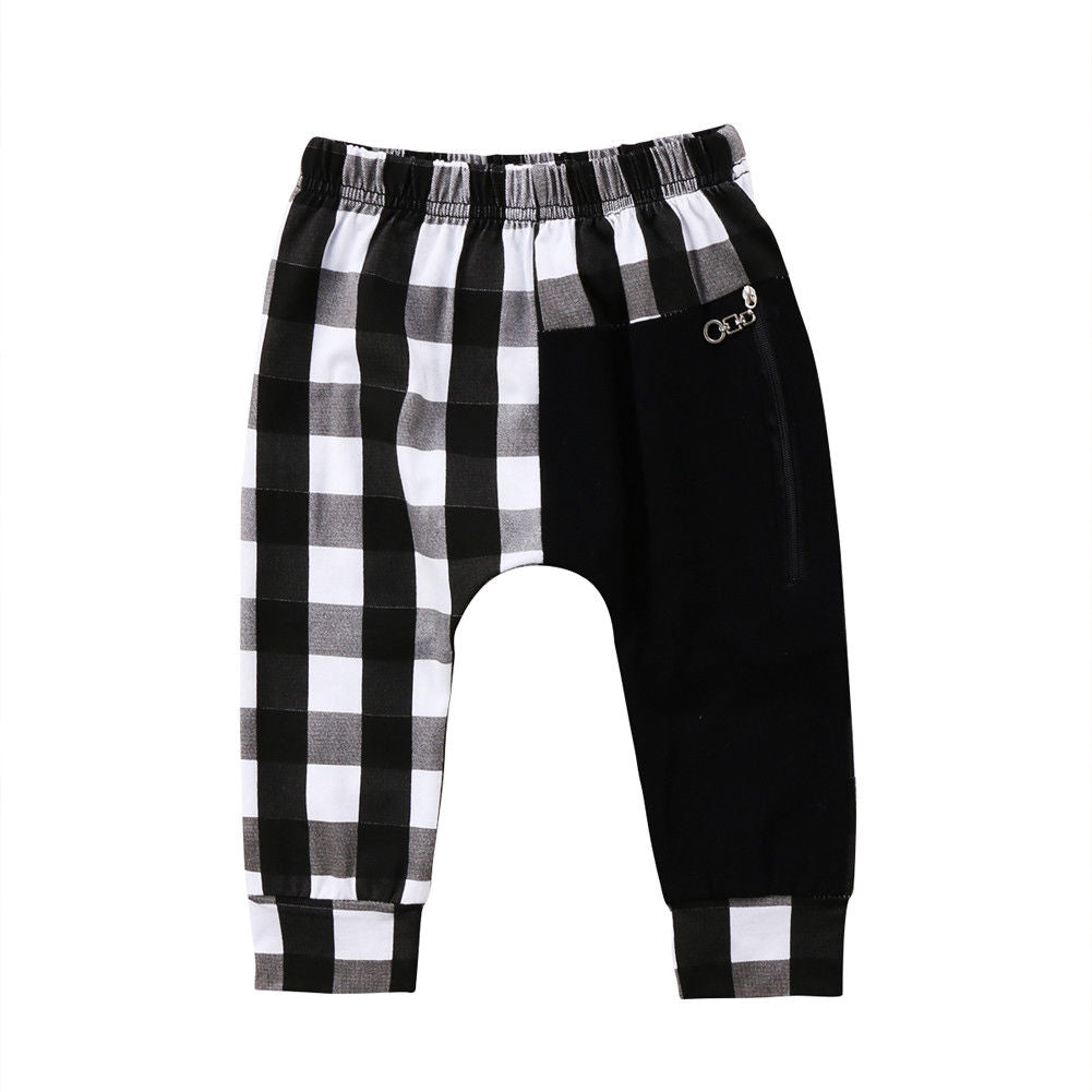 Checker Zipper Pants - Little JQube