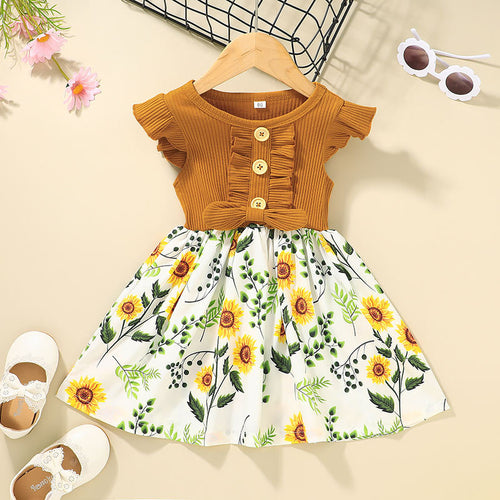 Girls Floral Print Dress - Little JQube