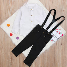 Load image into Gallery viewer, 3 Pcs Boys Suspender and Shirt Set - Little JQube
