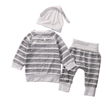 Load image into Gallery viewer, 3 Pcs Striped Print Casual Set - Little JQube
