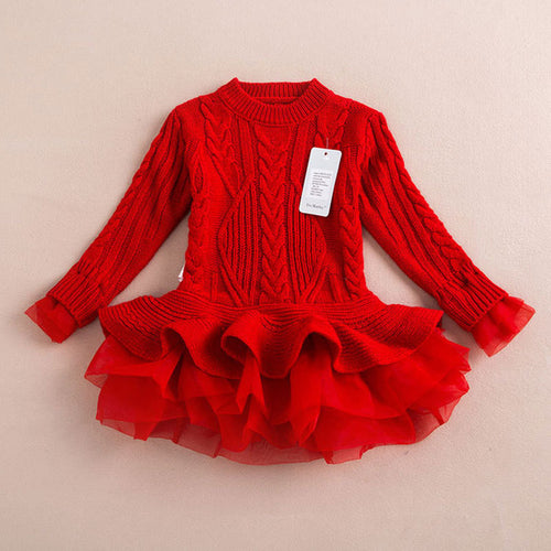 Knitted Sweater Tutu Dress - Little JQube 0