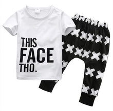 Load image into Gallery viewer, This Face Tho shirt + Pants 2pc Set - Little JQube
