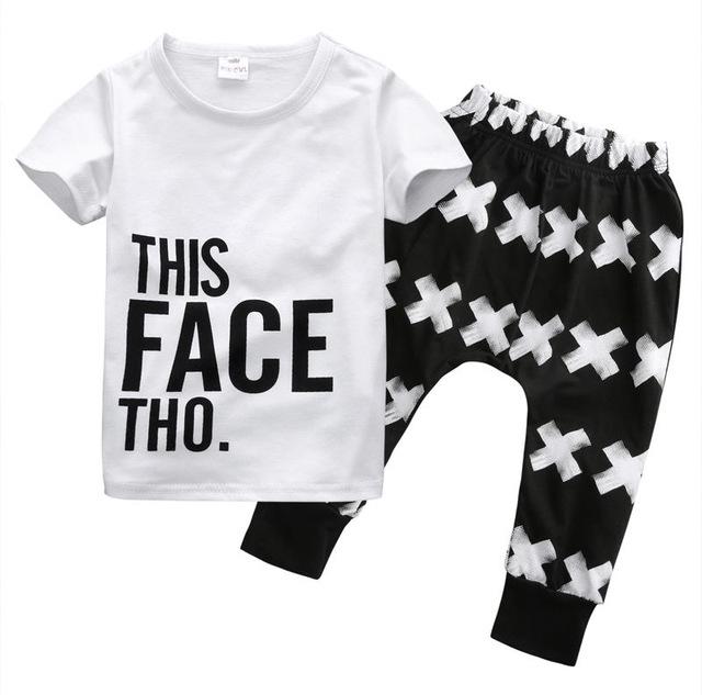 This Face Tho shirt + Pants 2pc Set - Little JQube