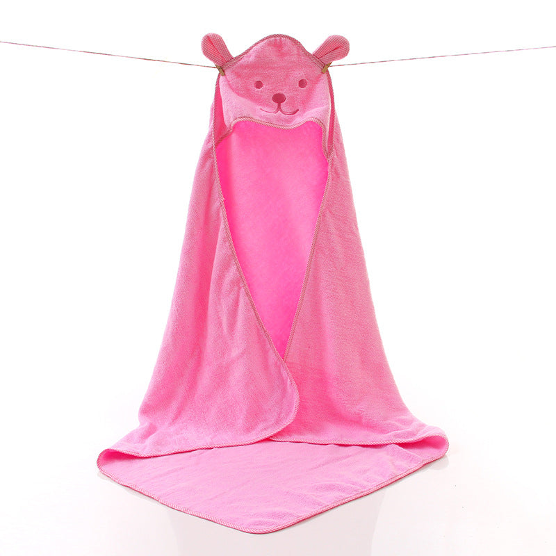 Embroidered Bear Cotton Hooded Towel - Little JQube