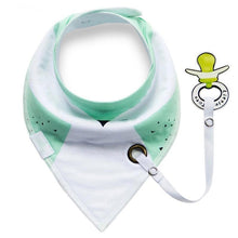 Load image into Gallery viewer, Bandana Bib with Pacifier Clip - Little JQube
