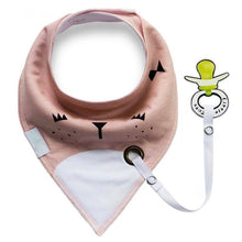 Load image into Gallery viewer, Bandana Bib with Pacifier Clip - Little JQube
