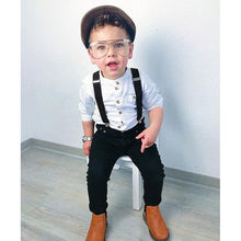 Load image into Gallery viewer, 3 Pcs Boys Suspender and Shirt Set - Little JQube
