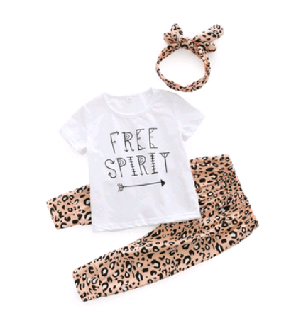 Free Spirit Top and Leopard Print Pant Set - Little JQube