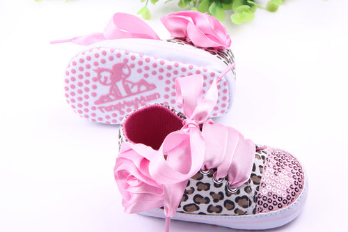 Leopard Printed Sequin Baby Sneaker - Little JQube