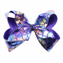 Load image into Gallery viewer, Mermaid Fish Scale Bow - Little JQube
