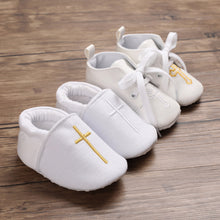 Load image into Gallery viewer, CROSS PRINT BABY BAPTISM SHOES - Little JQube
