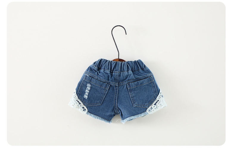 Lace Design Denim Shorts - Little JQube