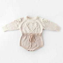 Load image into Gallery viewer, Knitted Heart Pattern Romper - Little JQube
