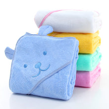 Load image into Gallery viewer, Embroidered Bear Cotton Hooded Towel - Little JQube
