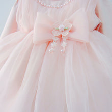 Load image into Gallery viewer, Floral Bow Lace Tulle Dress - Little JQube
