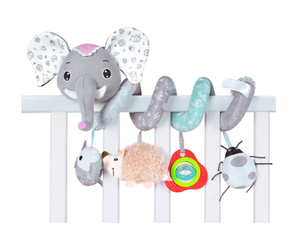 Plush Animal Hanging Rattle - Little JQube