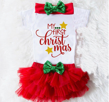 Load image into Gallery viewer, My First Christmas Top and Skirt Set - Little JQube
