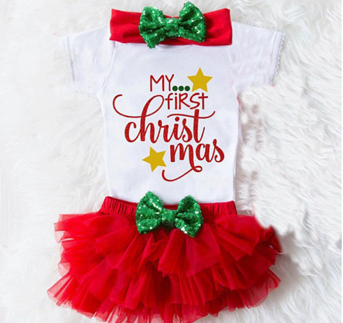 My First Christmas Top and Skirt Set - Little JQube