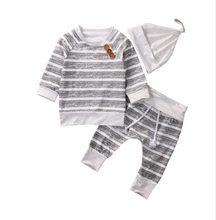 Load image into Gallery viewer, 3 Pcs Striped Print Casual Set - Little JQube
