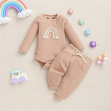 Load image into Gallery viewer, Sunrise and rainbow pattern outfit set. - Little JQube
