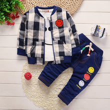 Load image into Gallery viewer, Plaid Long Sleeve Three-Piece Outfit - Little JQube
