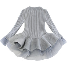 Load image into Gallery viewer, Peplum Knitted Tutu Dress - Little JQube
