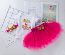 Load image into Gallery viewer, My First Birthday Letter Printed Top and Mesh Skirt - Little JQube
