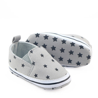 Navy Blue Star Pattern Baby Shoes - Little JQube