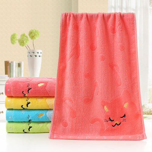 Musical Note and Cat Pattern Towel - Little JQube