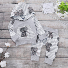 Load image into Gallery viewer, Striped Elephant Pattern Outfit - Little JQube
