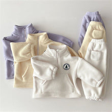 Load image into Gallery viewer, Two Piece Fleece High Neck Tracksuit - Little JQube
