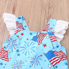 Load image into Gallery viewer, Summer Sleeveless Firework Flag Dress - Little JQube
