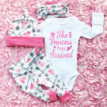 Load image into Gallery viewer, The Princess Has Arrived Romper and Pant Set - Little JQube
