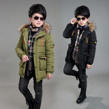 Load image into Gallery viewer, Double zipper coat in the big boy thickening fur collar - Little JQube
