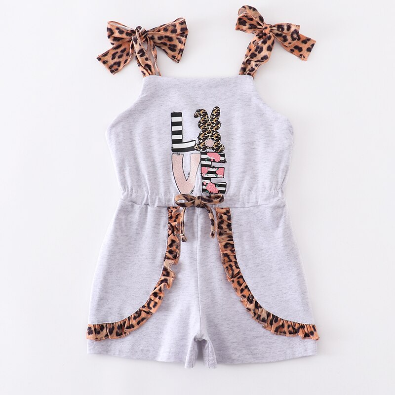 Letter Love Bunny Print Jumpsuit - Little JQube