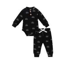 Load image into Gallery viewer, Ribbed Sun Print Long Sleeve Clothing Set - Little JQube
