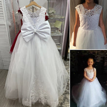 Load image into Gallery viewer, Lace Applique Flower Girls Dress - Little JQube
