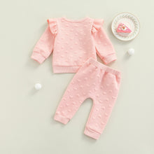 Load image into Gallery viewer, Little Hearts Ruffle Tops and Bowknot Pant - Little JQube
