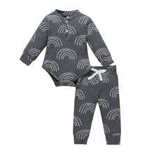 Load image into Gallery viewer, Ribbed Sun Print Long Sleeve Clothing Set - Little JQube
