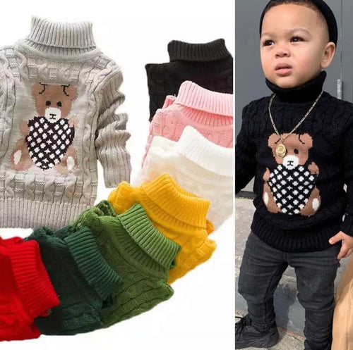 Turtleneck Thick Knitted Sweater - Little JQube